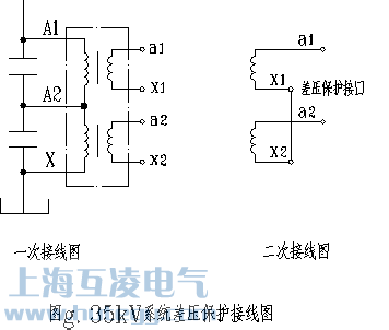 全封閉干式放電線圈35kv系統(tǒng)差壓保護接線圖