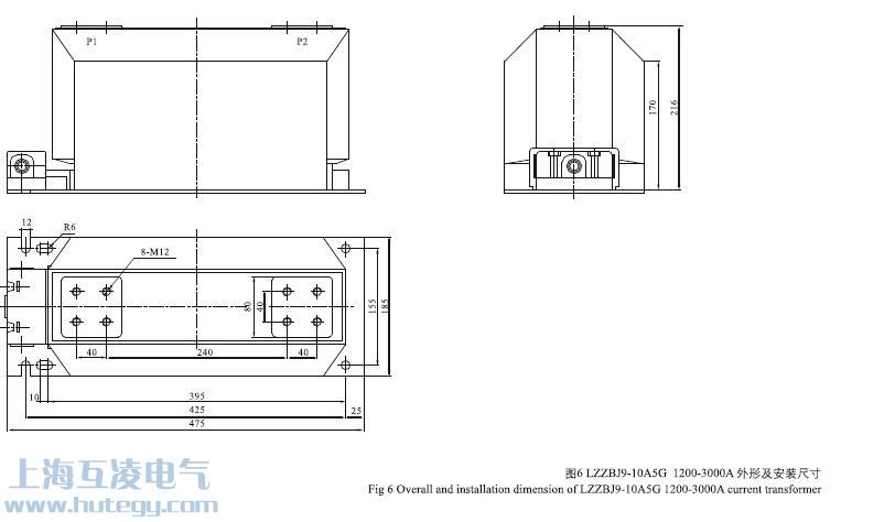 LZZBJ9-10A5G2電流互感器外形尺寸